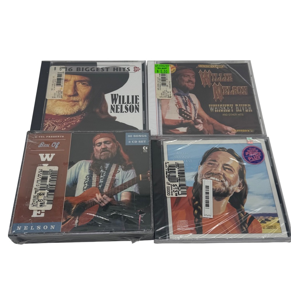 Willie Nelson CD Lot 4 Titles 6 Discs 16 Biggest Hits Whiskey River Box Set